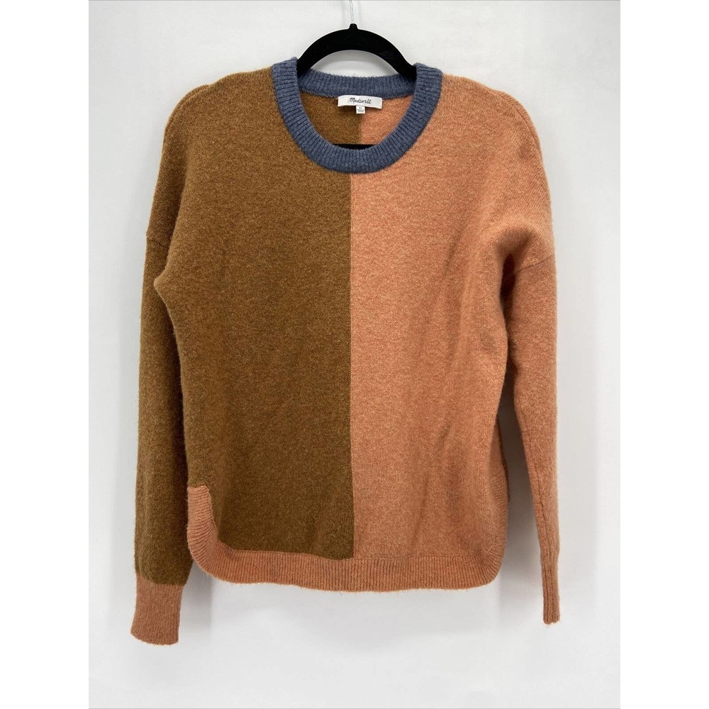 Madewell Tan Peach Gray Round Hem Westlake Sweater